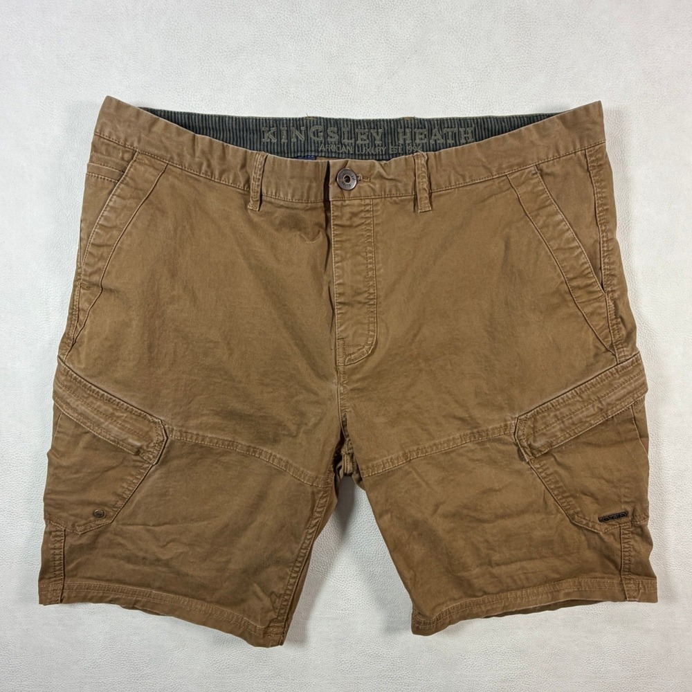 Kingsley Heath Mens Size 40 Cargo Shorts Brown Cotton Safari Utility